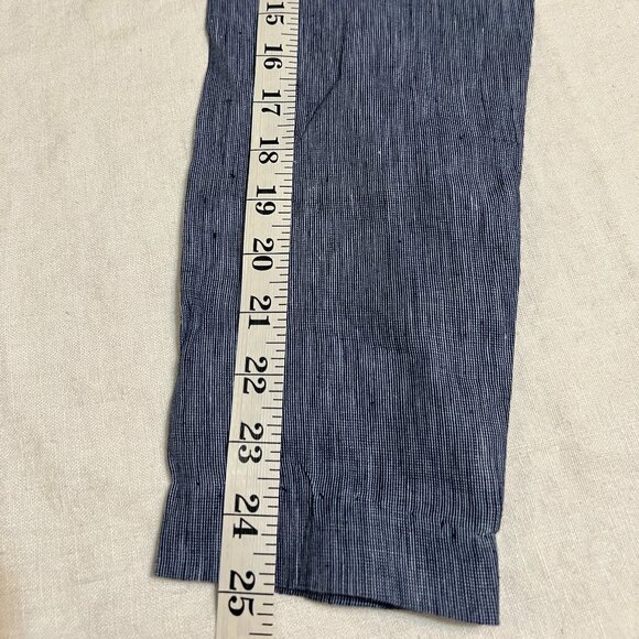 Ellen Tracy Women’s Linen Blazer Jacket Blue Pinstripe One Button Lightweight - Picture 10 of 12